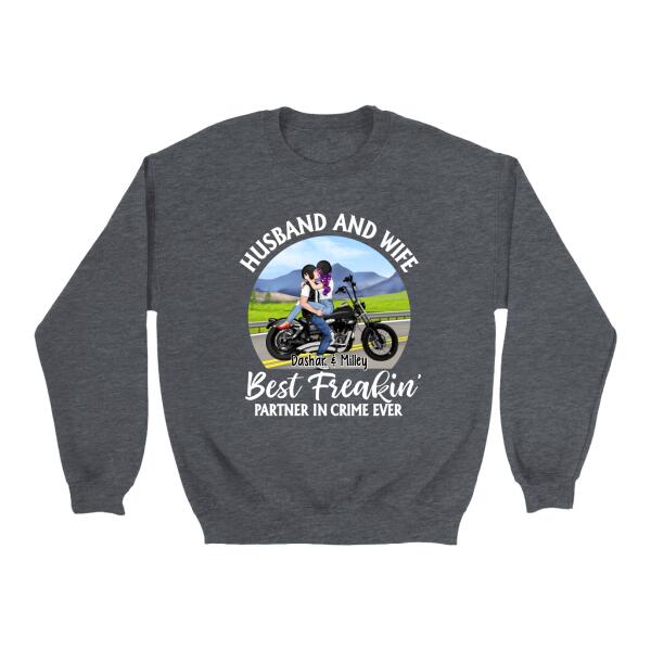 Husband And Wife - Personalized Gifts Custom Motorcycle Lovers Shirt For Couples, Motorcycle Lovers