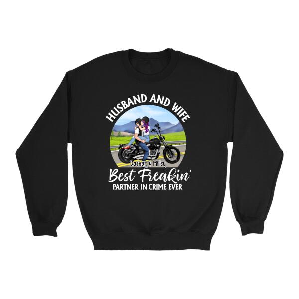 Husband And Wife - Personalized Gifts Custom Motorcycle Lovers Shirt For Couples, Motorcycle Lovers