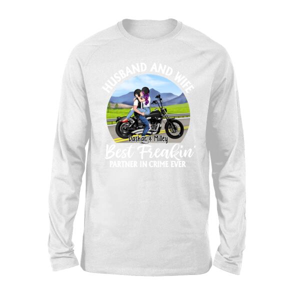 Husband And Wife - Personalized Gifts Custom Motorcycle Lovers Shirt For Couples, Motorcycle Lovers