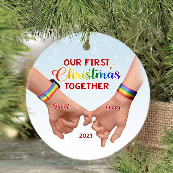 Personalized Ornament, Our First Christmas Together, Christmas Gift For LGBT Couple