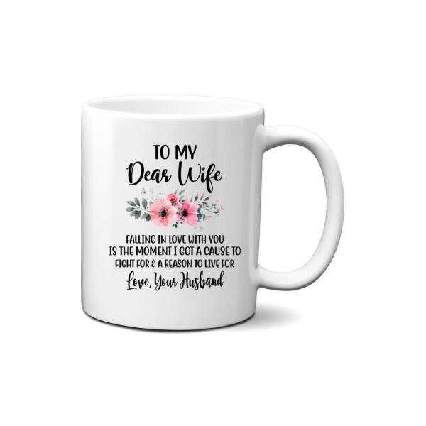 To My Dear Wife Falling In Love With You - Personalized Mug For Couples, For Her