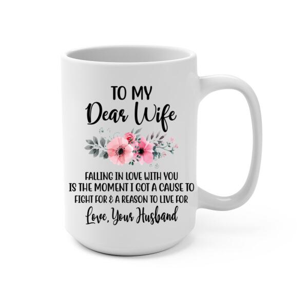 To My Dear Wife Falling In Love With You - Personalized Mug For Couples, For Her