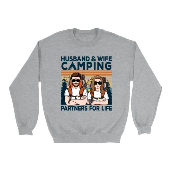 Husband And Wife Camping - Personalized Gifts Custom Camping Shirt For Couples, Camping Lovers