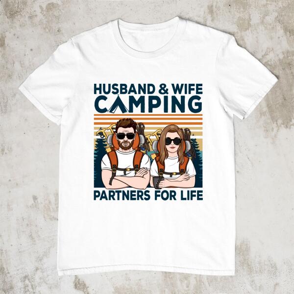 Husband And Wife Camping - Personalized Gifts Custom Camping Shirt For Couples, Camping Lovers