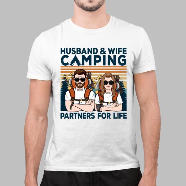 Husband And Wife Camping - Personalized Gifts Custom Camping Shirt For Couples, Camping Lovers