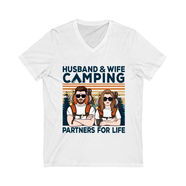 Husband And Wife Camping - Personalized Gifts Custom Camping Shirt For Couples, Camping Lovers