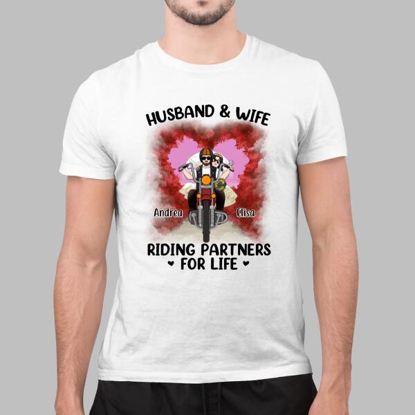 Husband And Wife - Personalized Gifts Custom Motorcycle Lovers Shirt For Couples, Motorcycle Lovers