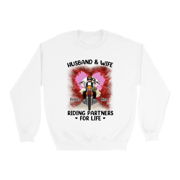 Husband And Wife - Personalized Gifts Custom Motorcycle Lovers Shirt For Couples, Motorcycle Lovers