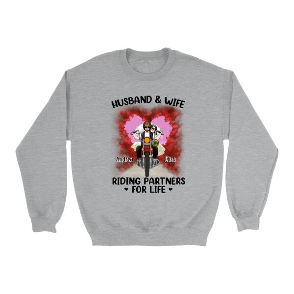 Husband And Wife - Personalized Gifts Custom Motorcycle Lovers Shirt For Couples, Motorcycle Lovers