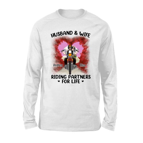 Husband And Wife - Personalized Gifts Custom Motorcycle Lovers Shirt For Couples, Motorcycle Lovers