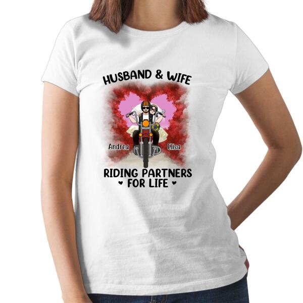 Husband And Wife - Personalized Gifts Custom Motorcycle Lovers Shirt For Couples, Motorcycle Lovers