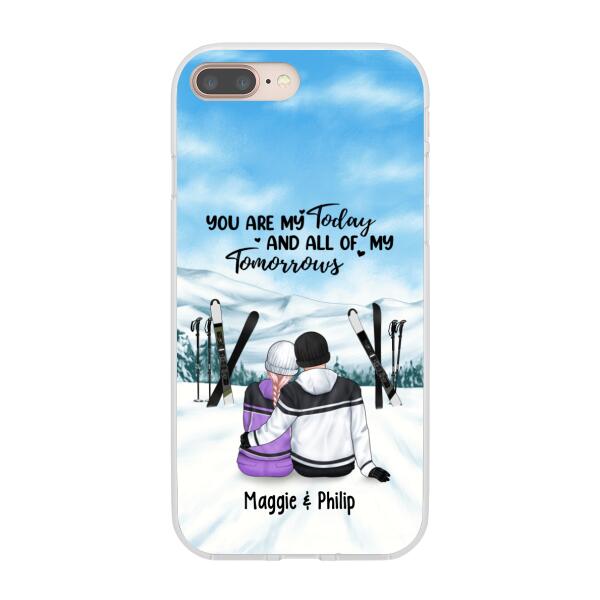 Skiing Partners For Life - Personalized Phone Case For Couples, For Her, For Him, Skiing