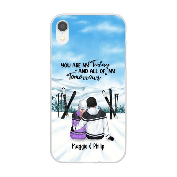 Skiing Partners For Life - Personalized Phone Case For Couples, For Her, For Him, Skiing