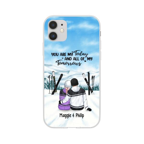 Skiing Partners For Life - Personalized Phone Case For Couples, For Her, For Him, Skiing