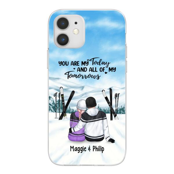 Skiing Partners For Life - Personalized Phone Case For Couples, For Her, For Him, Skiing