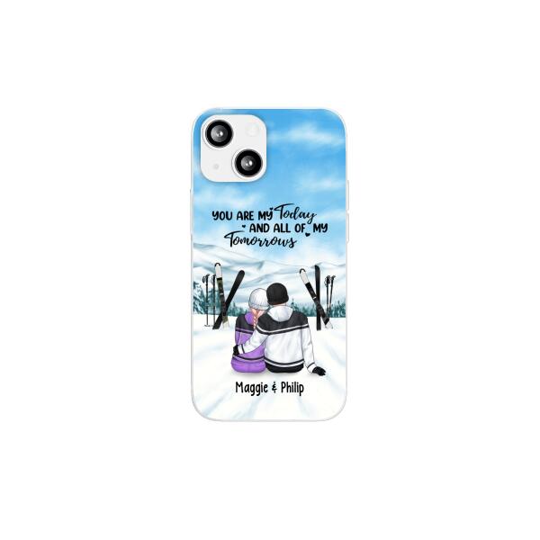 Skiing Partners For Life - Personalized Phone Case For Couples, For Her, For Him, Skiing