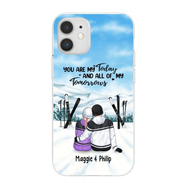 Skiing Partners For Life - Personalized Phone Case For Couples, For Her, For Him, Skiing