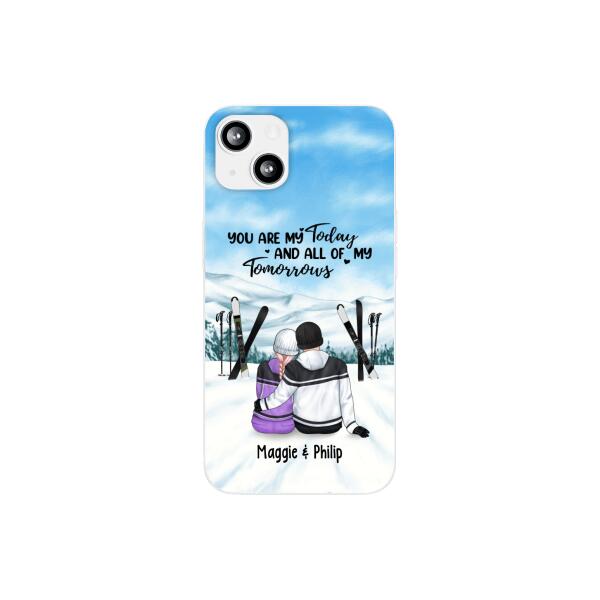 Skiing Partners For Life - Personalized Phone Case For Couples, For Her, For Him, Skiing