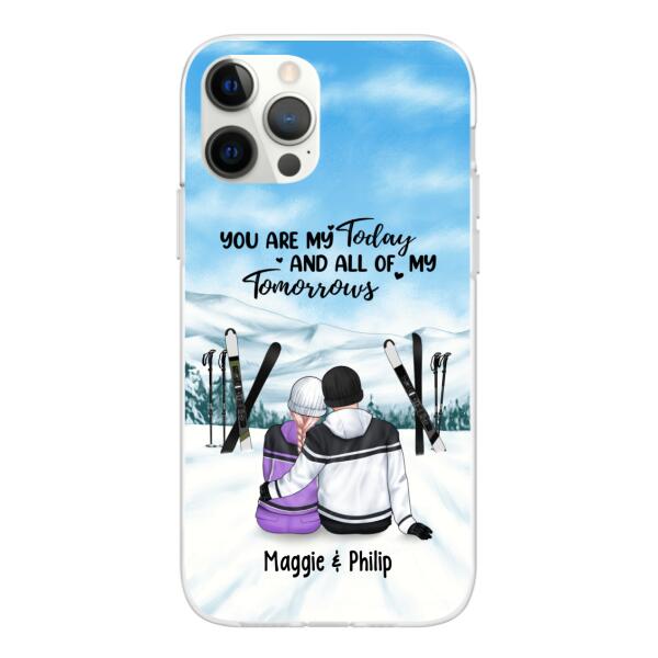 Skiing Partners For Life - Personalized Phone Case For Couples, For Her, For Him, Skiing