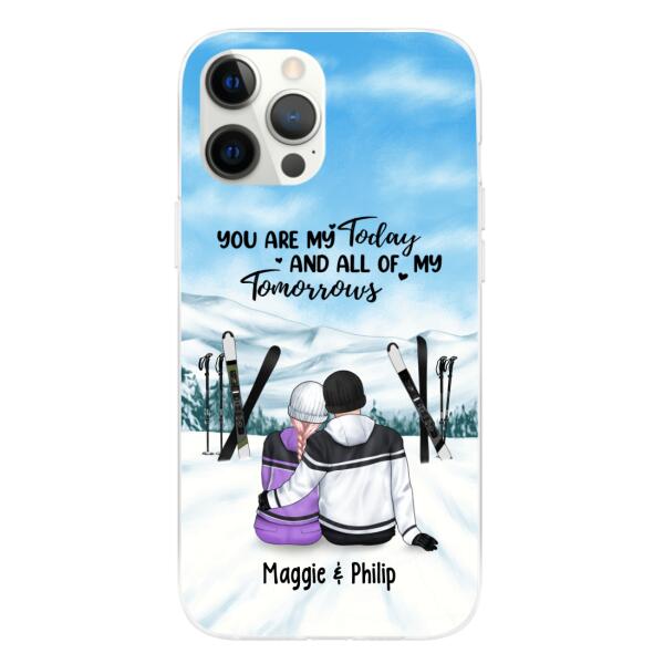 Skiing Partners For Life - Personalized Phone Case For Couples, For Her, For Him, Skiing