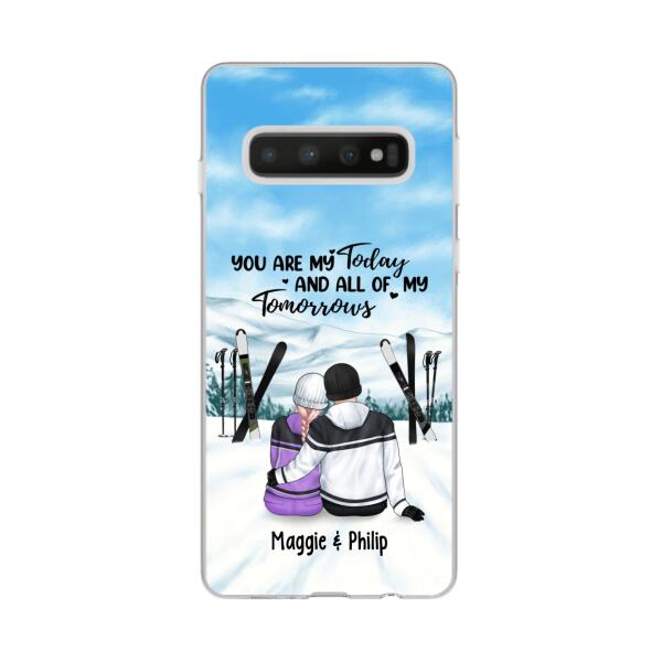 Skiing Partners For Life - Personalized Phone Case For Couples, For Her, For Him, Skiing