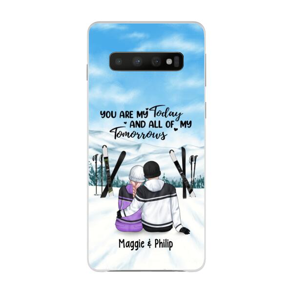 Skiing Partners For Life - Personalized Phone Case For Couples, For Her, For Him, Skiing