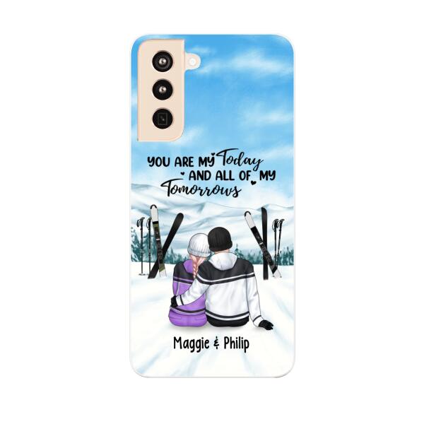 Skiing Partners For Life - Personalized Phone Case For Couples, For Her, For Him, Skiing