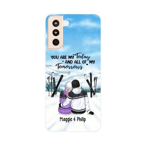 Skiing Partners For Life - Personalized Phone Case For Couples, For Her, For Him, Skiing