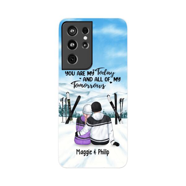 Skiing Partners For Life - Personalized Phone Case For Couples, For Her, For Him, Skiing