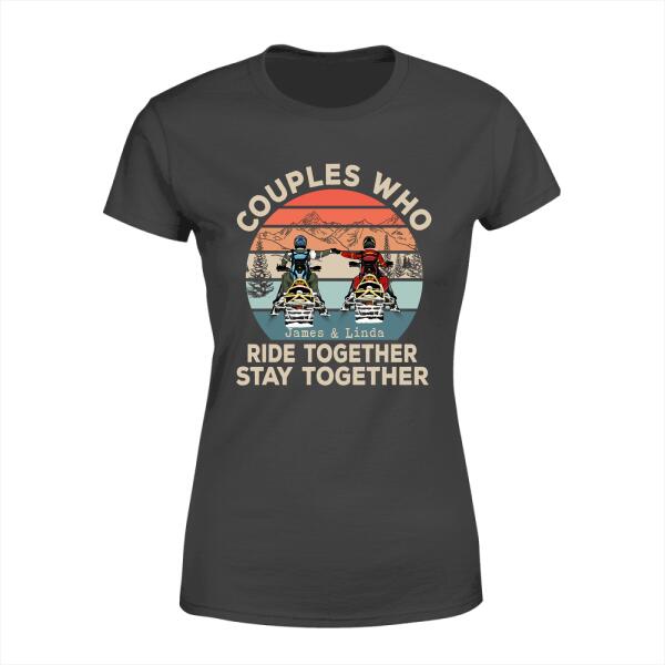 Happiness Is Riding With You - Personalized Shirt For Couples, For Him, For Her, Snowmobiling