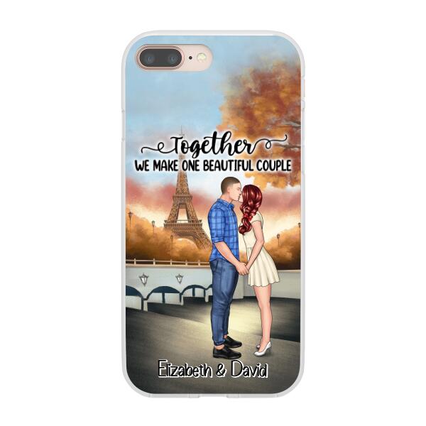 Eiffel Tower Beautiful Couple - Personalized Phone Case For Couples, Valentine's Day