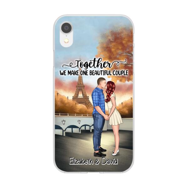 Eiffel Tower Beautiful Couple - Personalized Phone Case For Couples, Valentine's Day