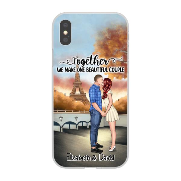 Eiffel Tower Beautiful Couple - Personalized Phone Case For Couples, Valentine's Day