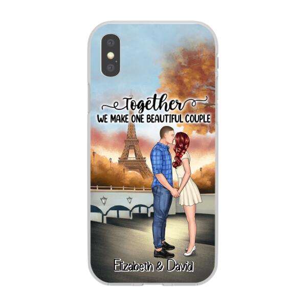 Eiffel Tower Beautiful Couple - Personalized Phone Case For Couples, Valentine's Day