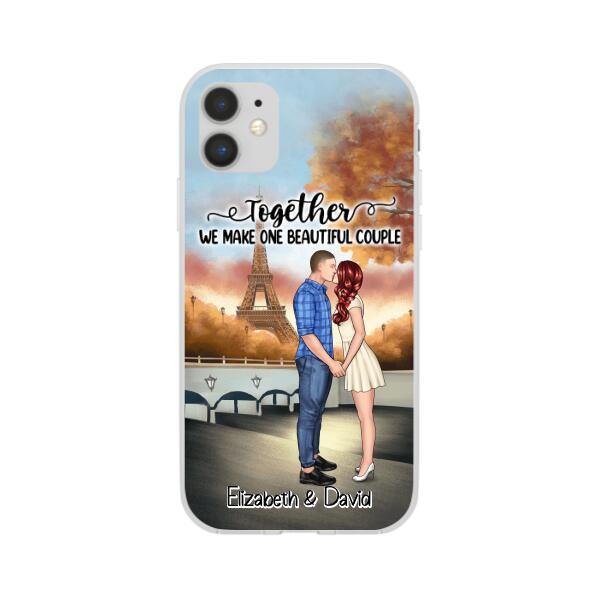 Eiffel Tower Beautiful Couple - Personalized Phone Case For Couples, Valentine's Day