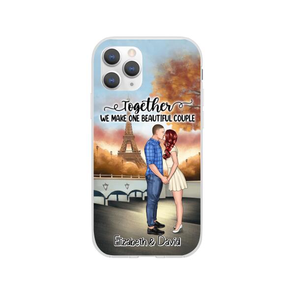 Eiffel Tower Beautiful Couple - Personalized Phone Case For Couples, Valentine's Day