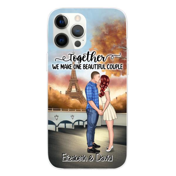 Eiffel Tower Beautiful Couple - Personalized Phone Case For Couples, Valentine's Day