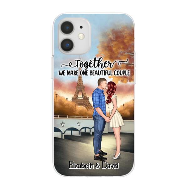 Eiffel Tower Beautiful Couple - Personalized Phone Case For Couples, Valentine's Day