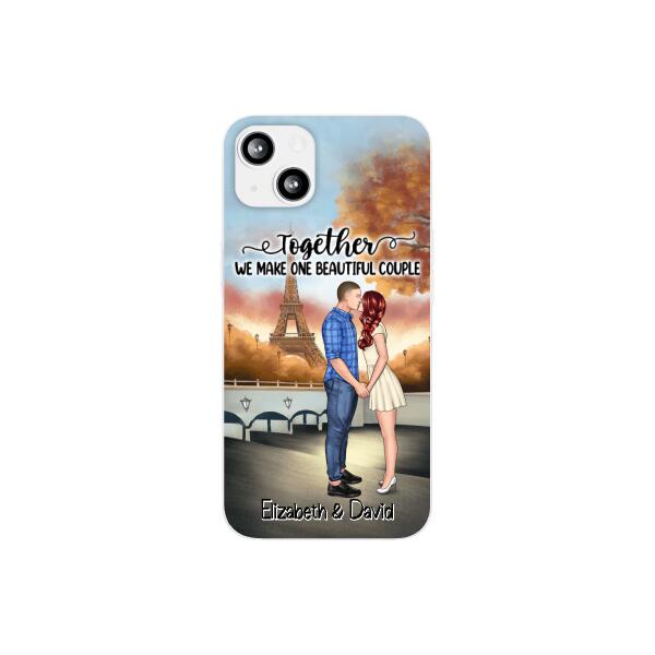 Eiffel Tower Beautiful Couple - Personalized Phone Case For Couples, Valentine's Day