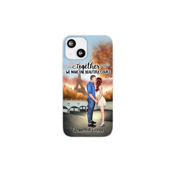 Eiffel Tower Beautiful Couple - Personalized Phone Case For Couples, Valentine's Day