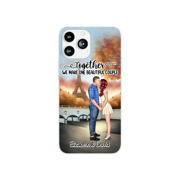 Eiffel Tower Beautiful Couple - Personalized Phone Case For Couples, Valentine's Day