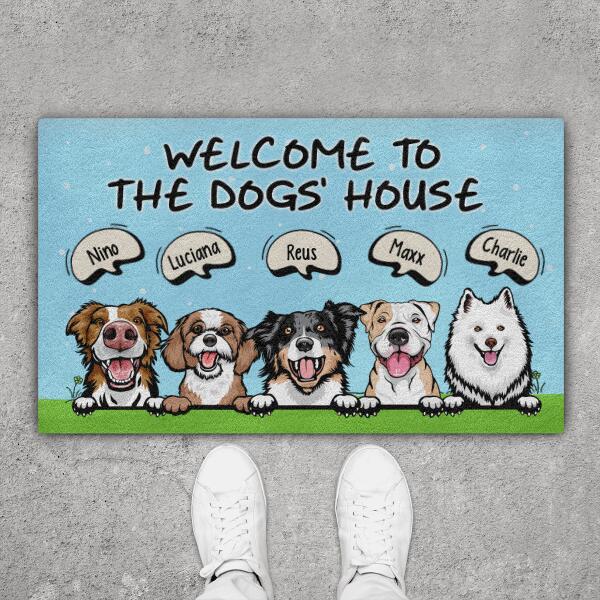 Welcome To The Dogs' House - Personalized Doormat For Him, Her, Dog Lovers