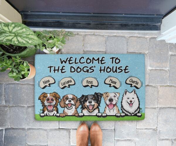 Welcome To The Dogs' House - Personalized Doormat For Him, Her, Dog Lovers