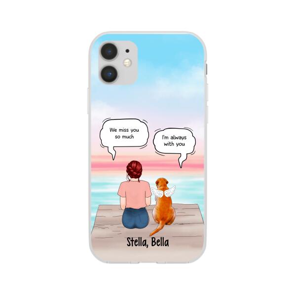 Up to 4 Dogs in Conversation with Dog Mom - Personalized Gifts Custom Memorial Phone Case for Dog Mom, Memorial Gifts