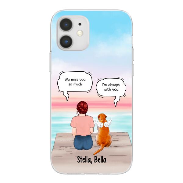 Up to 4 Dogs in Conversation with Dog Mom - Personalized Gifts Custom Memorial Phone Case for Dog Mom, Memorial Gifts