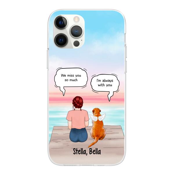 Up to 4 Dogs in Conversation with Dog Mom - Personalized Gifts Custom Memorial Phone Case for Dog Mom, Memorial Gifts