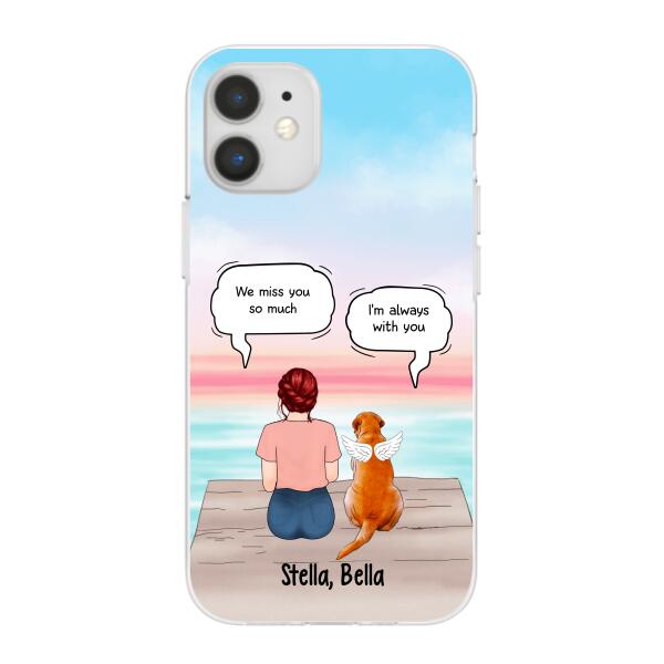 Up to 4 Dogs in Conversation with Dog Mom - Personalized Gifts Custom Memorial Phone Case for Dog Mom, Memorial Gifts