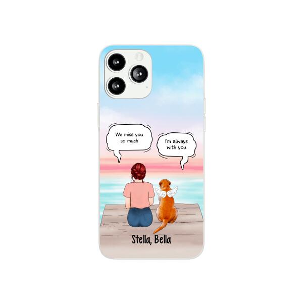 Up to 4 Dogs in Conversation with Dog Mom - Personalized Gifts Custom Memorial Phone Case for Dog Mom, Memorial Gifts