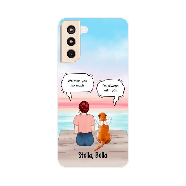 Up to 4 Dogs in Conversation with Dog Mom - Personalized Gifts Custom Memorial Phone Case for Dog Mom, Memorial Gifts