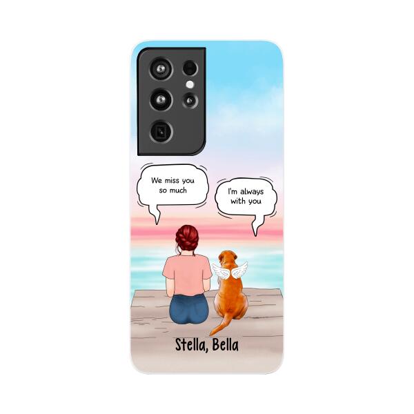 Up to 4 Dogs in Conversation with Dog Mom - Personalized Gifts Custom Memorial Phone Case for Dog Mom, Memorial Gifts